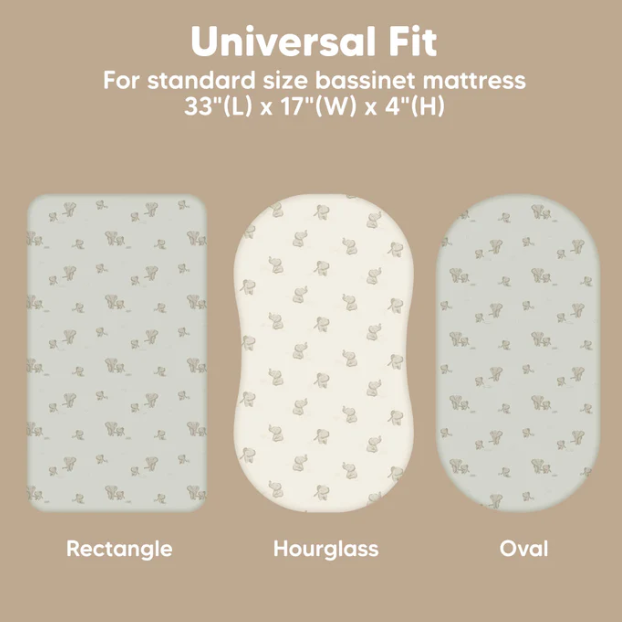 KeaBabies Isla Fitted Bassinet Sheets Meadow 2pk