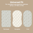 KeaBabies Isla Fitted Bassinet Sheets Meadow 2pk