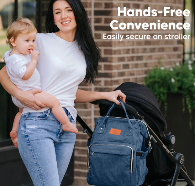 KeaBabies Original Diaper Bag Navy Blue