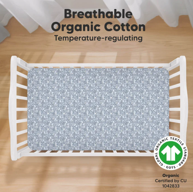 KeaBabies Soothe Fitted Crib Sheet Excavation 2pk
