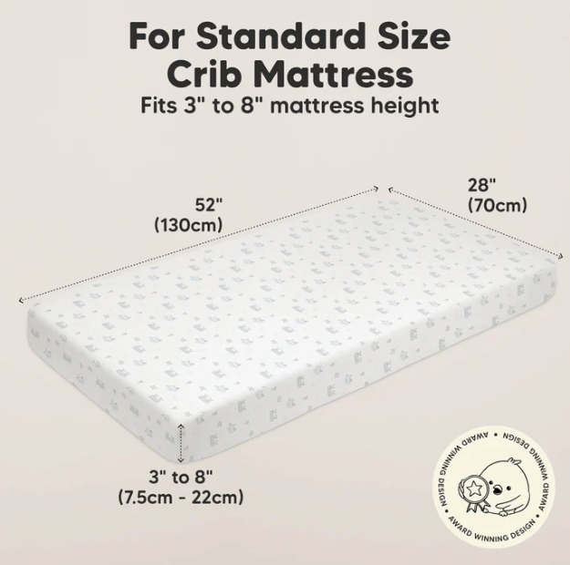 KeaBabies Soothe Fitted Crib Sheet Excavation 2pk
