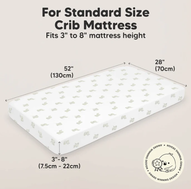 KeaBabies Soothe Fitted Crib Sheet Elly 2pk
