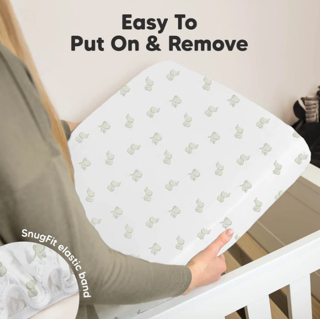 KeaBabies Soothe Fitted Crib Sheet Elly 2pk
