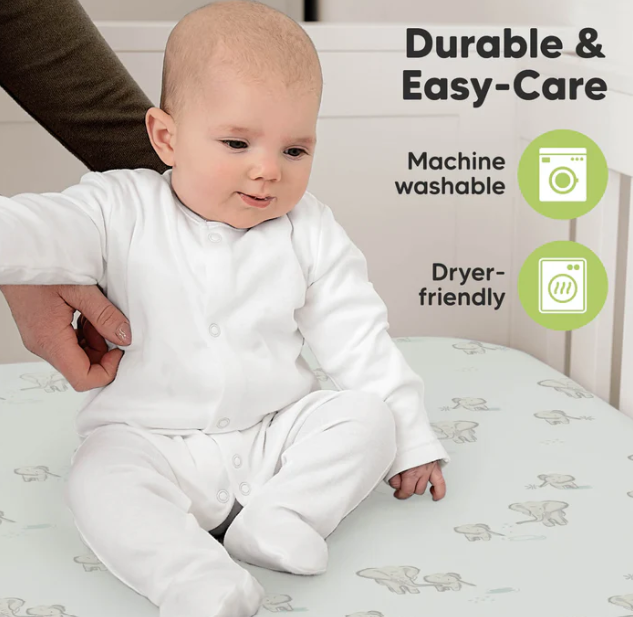 KeaBabies Soothe Fitted Crib Sheet Elly 2pk