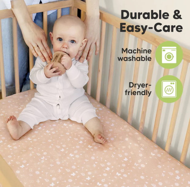 KeaBabies Soothe Fitted Crib Sheet Butterflies 2pk