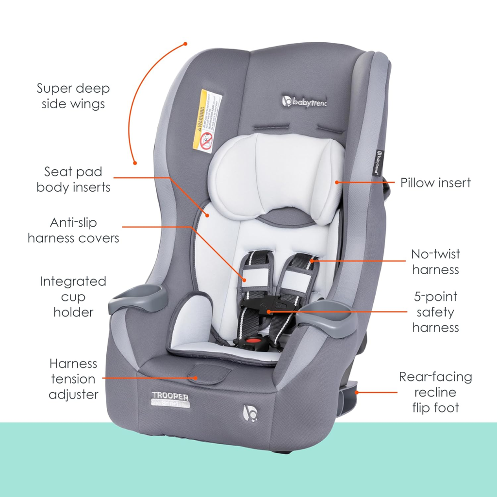 Trooper 3-in-1 Convertible Car Seat Dash Grey