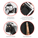 Skip Hop Suite 6 Piece Backpack Set Black