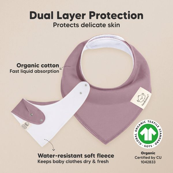 KeaBabies Organic Bandana Bibs Mauve 8pk