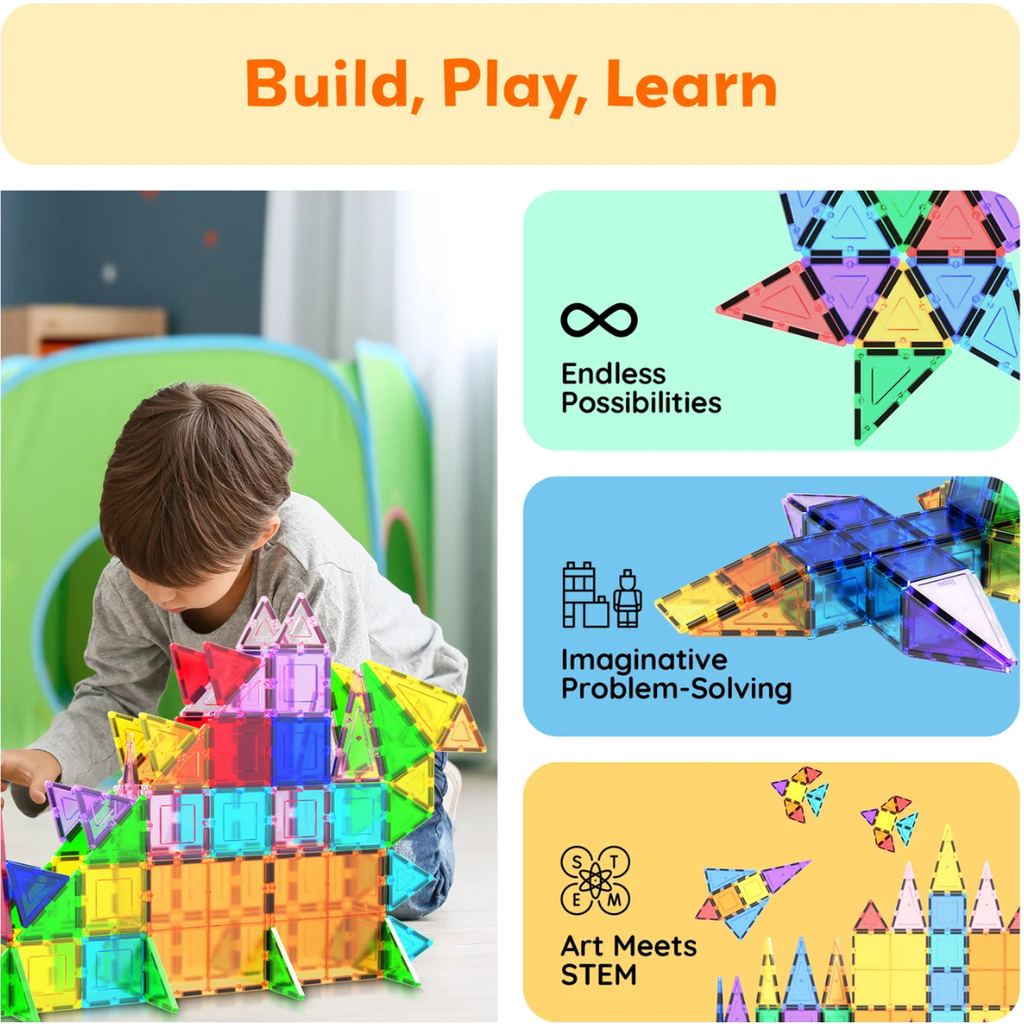 PicassoTiles Classic Magnetic Building Block Set 101 Piece