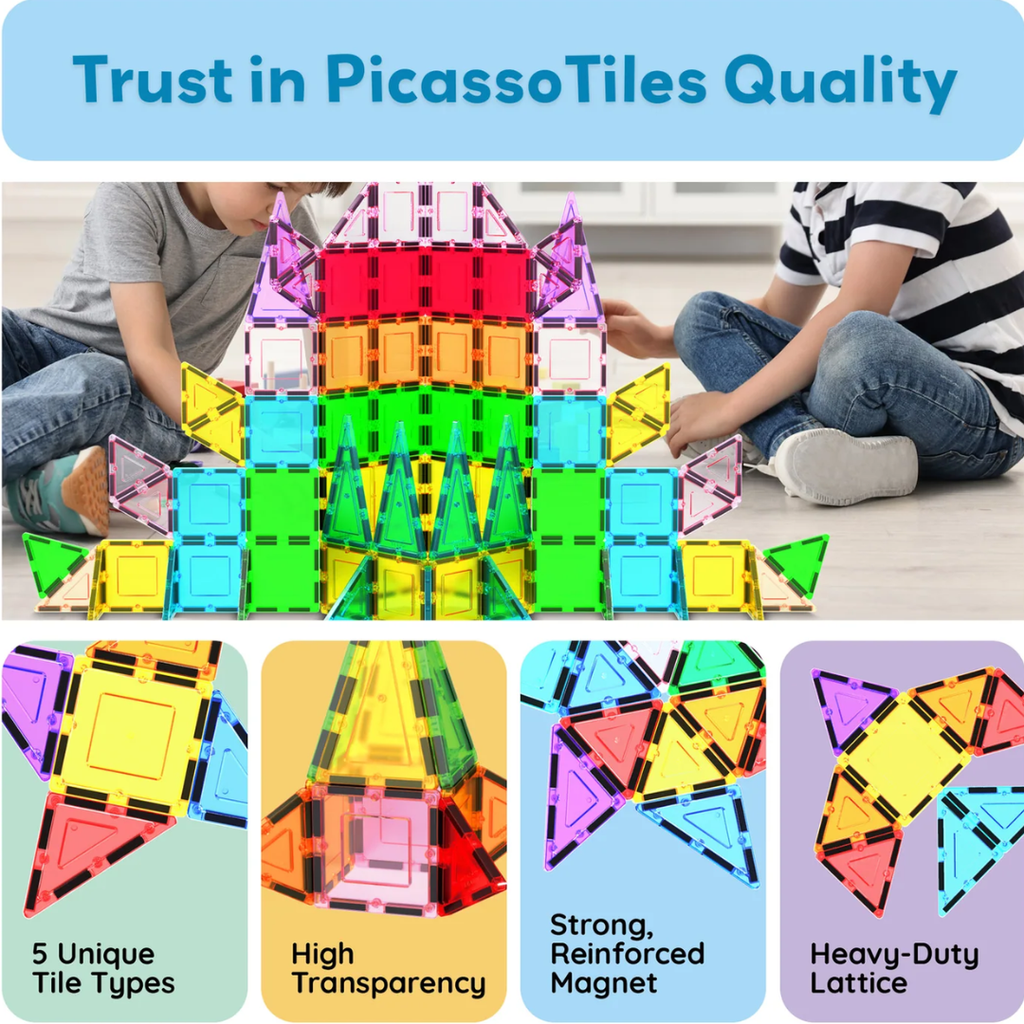 PicassoTiles Classic Magnetic Building Block Set 101 Piece