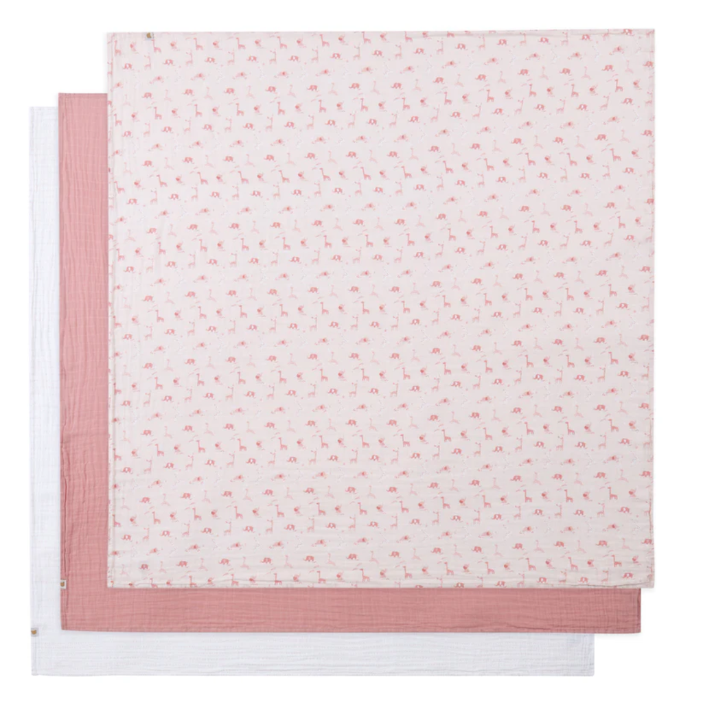 Muslin Swaddle Pink 3pk