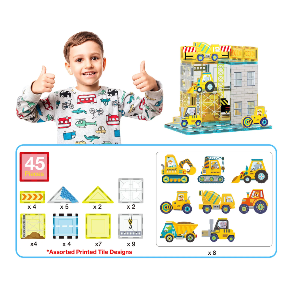PicassoTiles Construction Adventure Magnet Tile Set