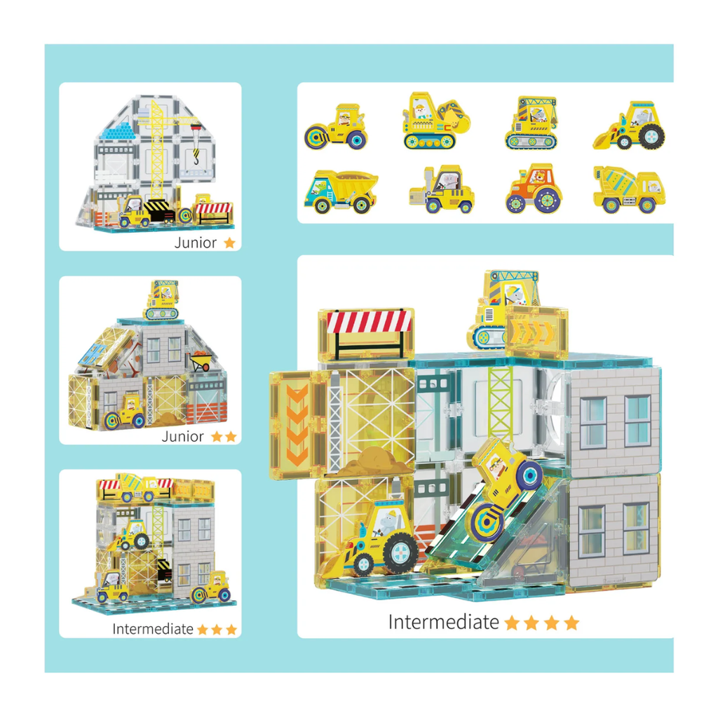 PicassoTiles Construction Adventure Magnet Tile Set