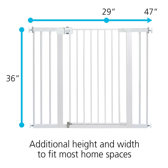 Safety 1st Easy Install Tall & Wide Gate with Wall Cups White