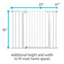 Safety 1st Easy Install Tall & Wide Gate with Wall Cups White