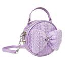 Bow Tweed Circle Crossbody Bag
