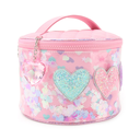 Confetti Hearts Pink Round Glam Bag