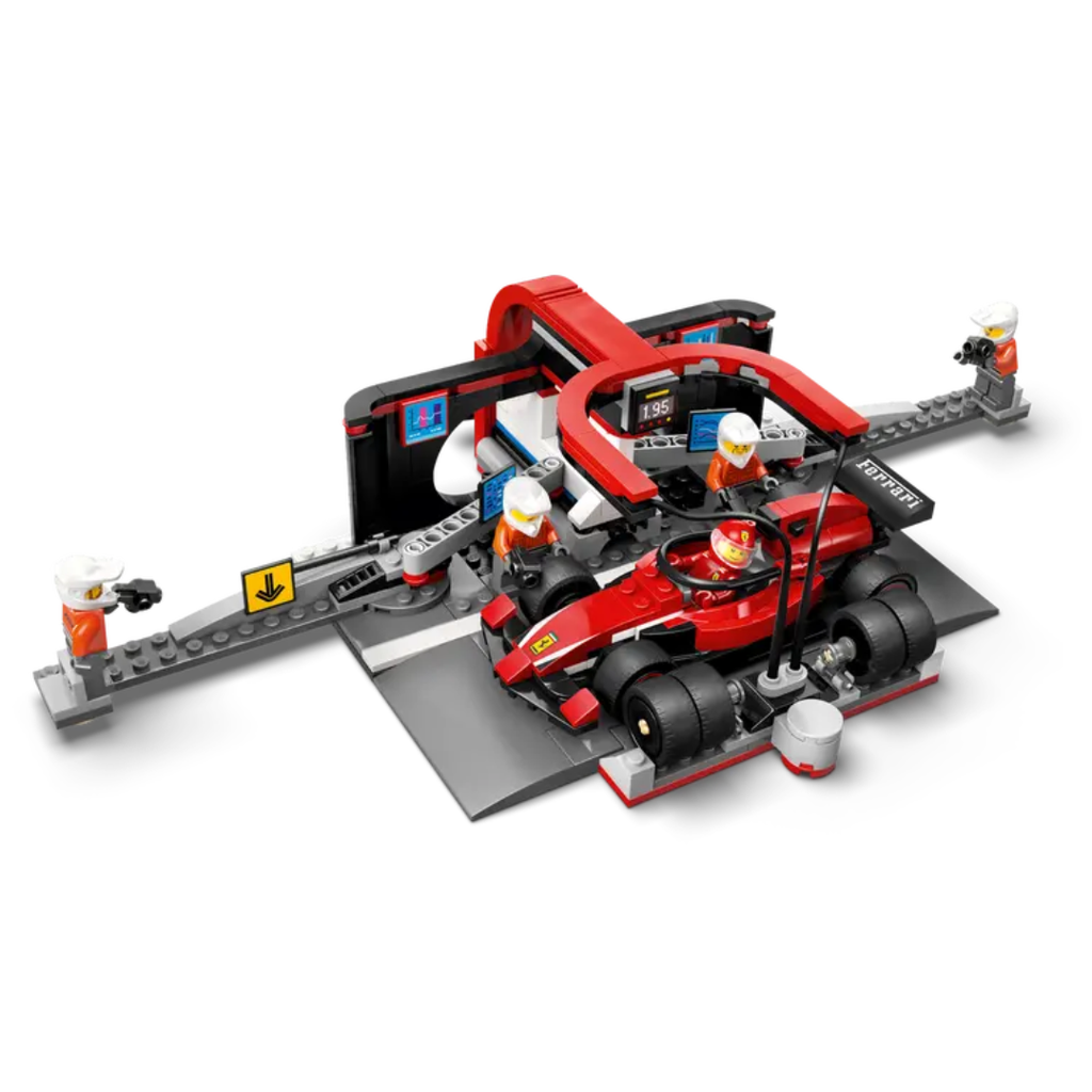 Lego City F1 Pit Stop & Pit Crew with Ferrari Car