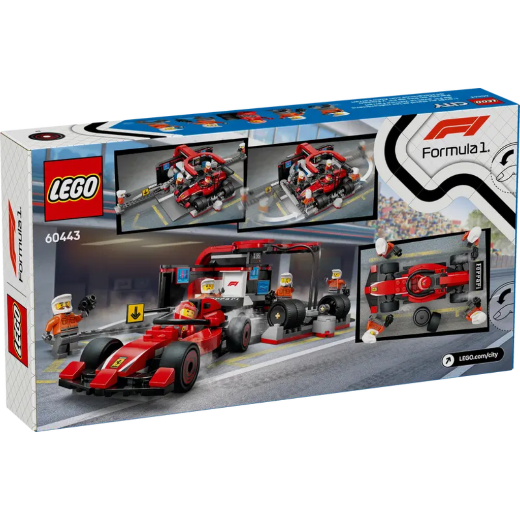 Lego City F1 Pit Stop & Pit Crew with Ferrari Car