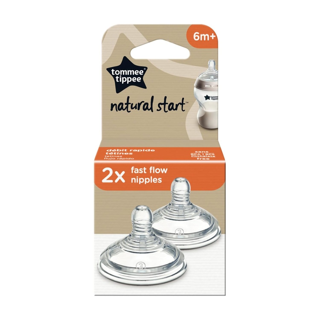 Tommee Tippee Natural Start Nipples 2pk Fast Flow