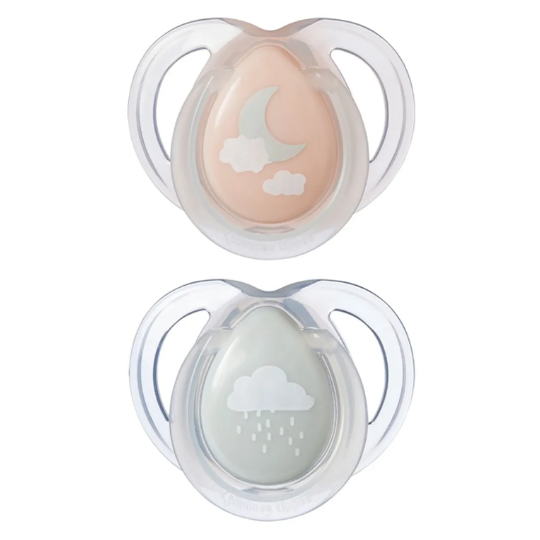 Tommee Tippee Night Pacifier 2pk 0-6M