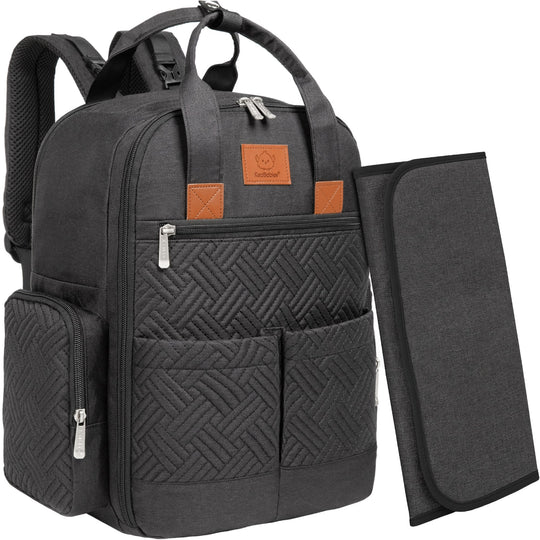 KeaBabies Bree Diaper Backpack Charcoal