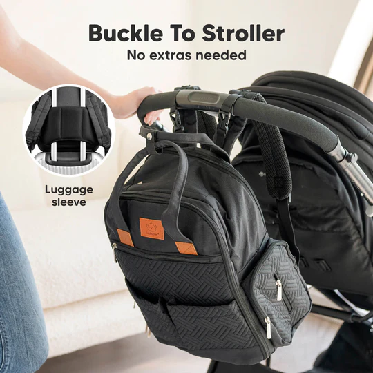 KeaBabies Bree Diaper Backpack Charcoal