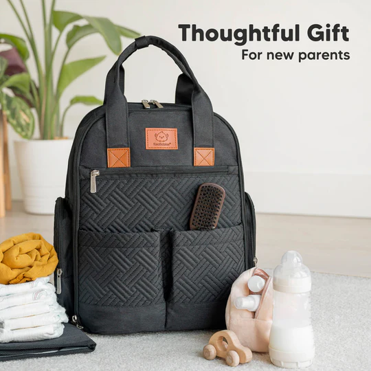 KeaBabies Bree Diaper Backpack Charcoal