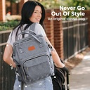 KeaBabies Original Diaper Bag Classic Gray