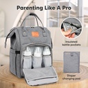 KeaBabies Original Diaper Bag Classic Gray