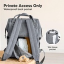 KeaBabies Original Diaper Bag Classic Gray