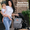 KeaBabies Original Diaper Bag Classic Gray