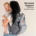 KeaBabies Original Diaper Bag Classic Gray