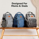 KeaBabies Original Diaper Bag Classic Gray