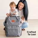 KeaBabies Original Diaper Bag Classic Gray