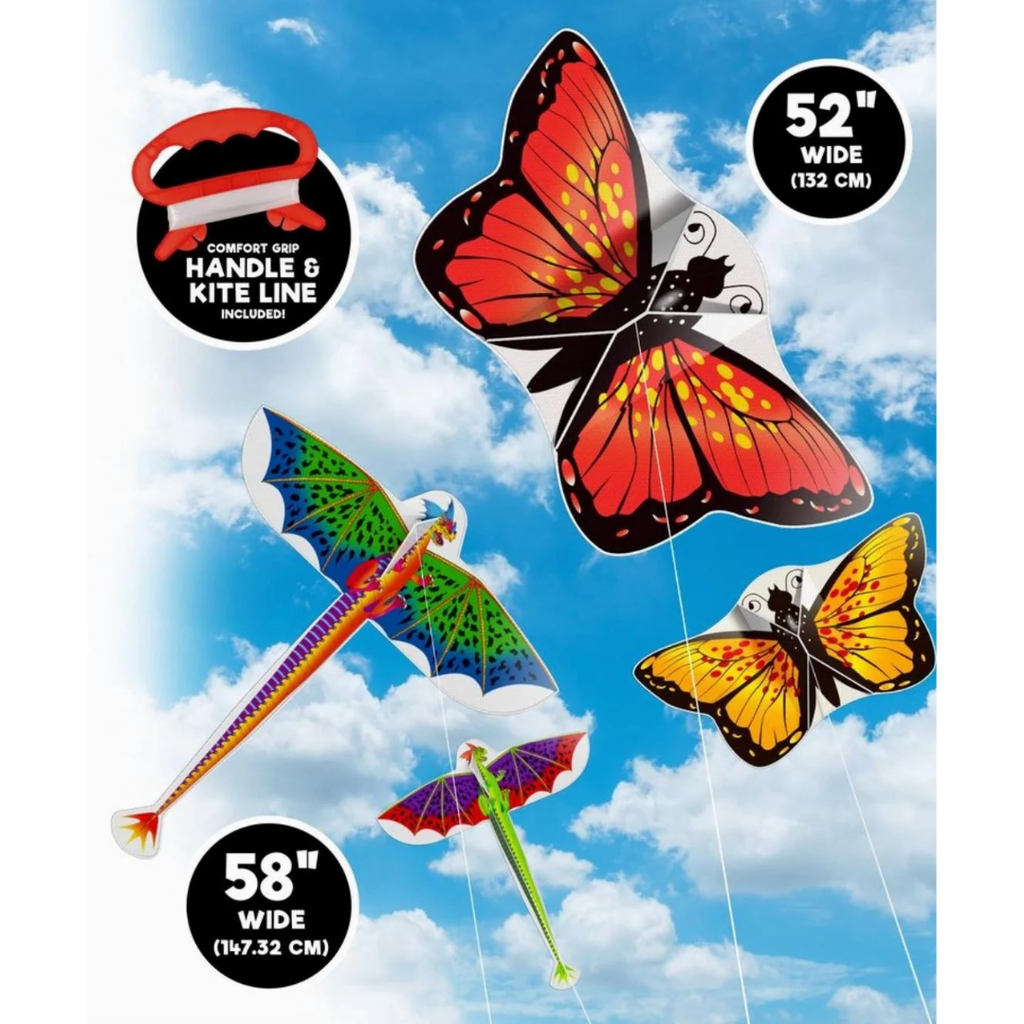 Sky Glide Kite Shaped Kites Butterfly and Dragon
