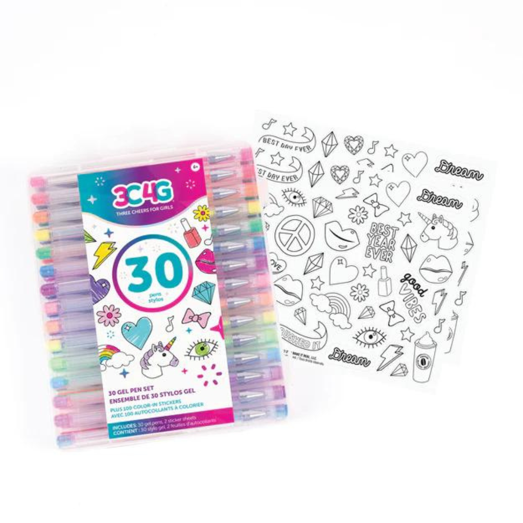 Scented Gel Pens 30pc with Sticker Sheet