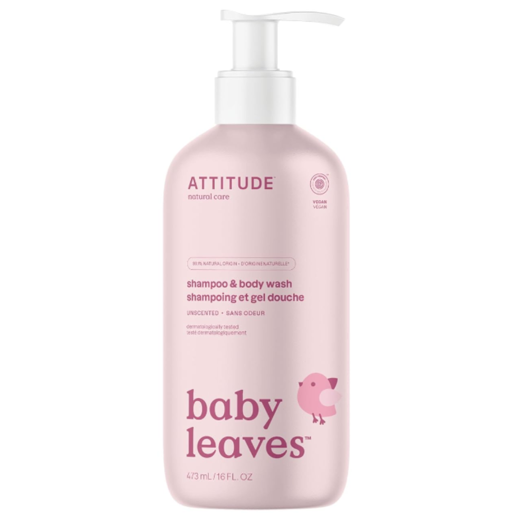 Attitude Baby Leaves 2-in-1 Shampoo & Body Wash Unscented 16oz