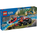 Lego City 4x4 Fire Truck with Rescue Boat