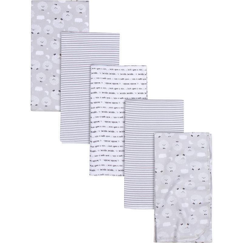 Gerber Flannel Blanket Set Neutral Sheep & Cloud 5pk