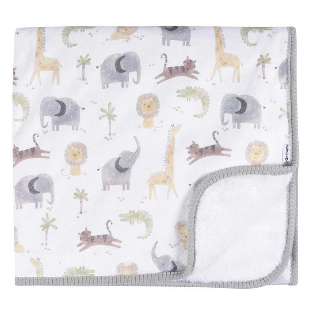 Gerber Plush Blanket Neutral Animal Geo