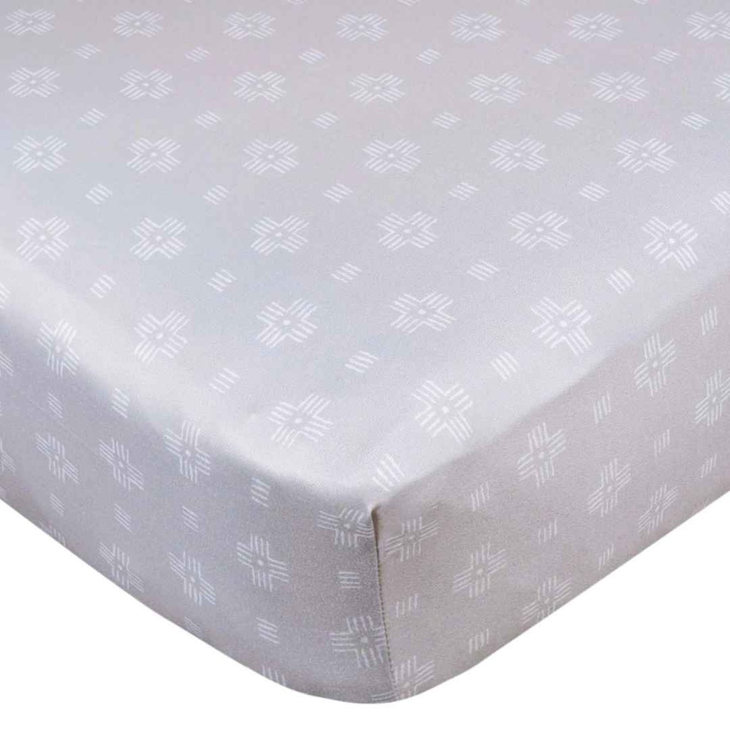 Gerber Knit Crib Sheet Neutral Animal Geo Grey