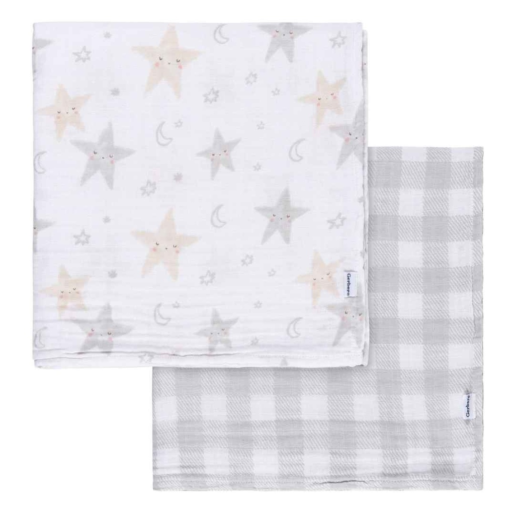 Gerber Muslin Blankets Celestial 2pk