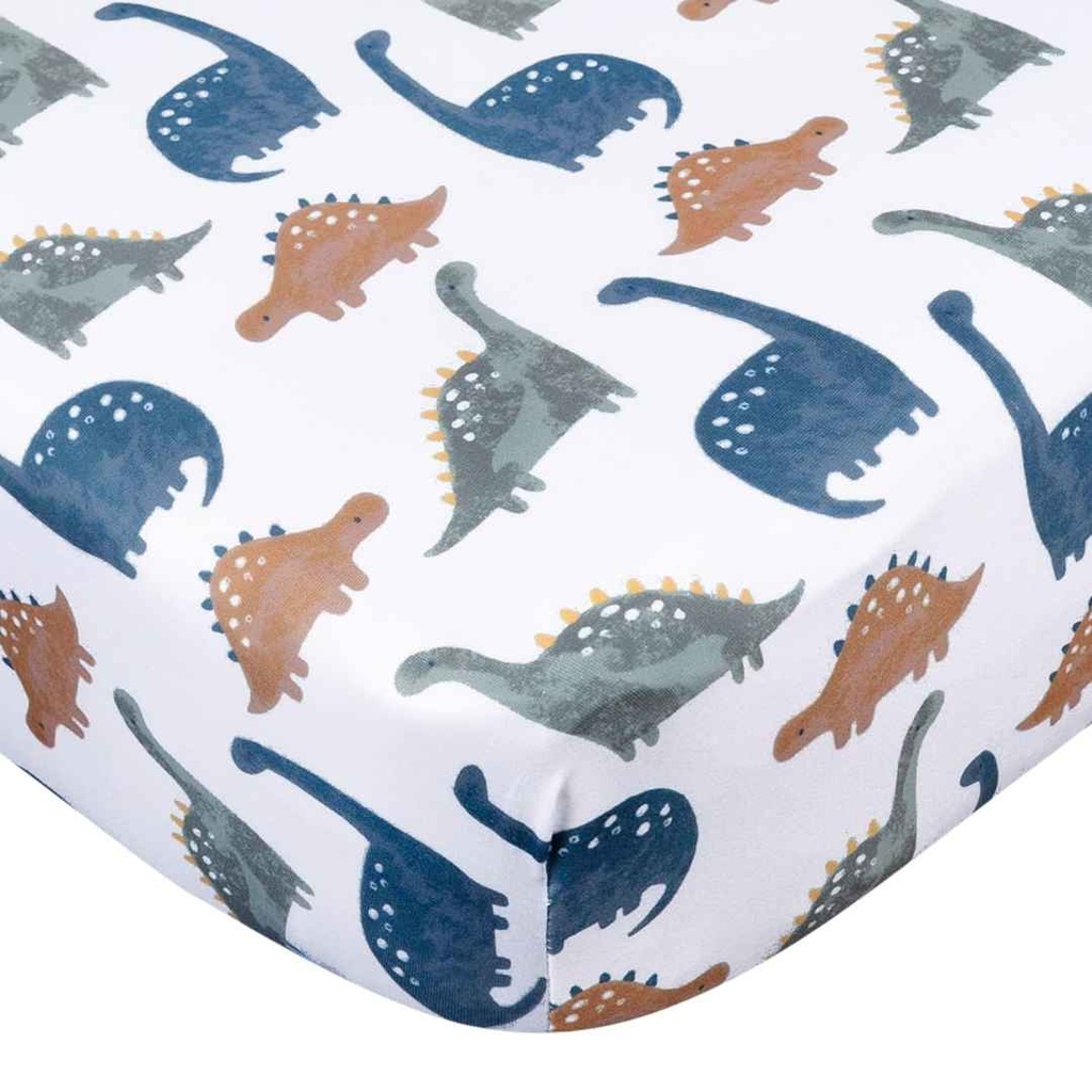 Gerber Knit Crib Sheet Dino Time Dinos
