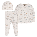 Gerber Side Snap Set Safari 0-3M 3pc