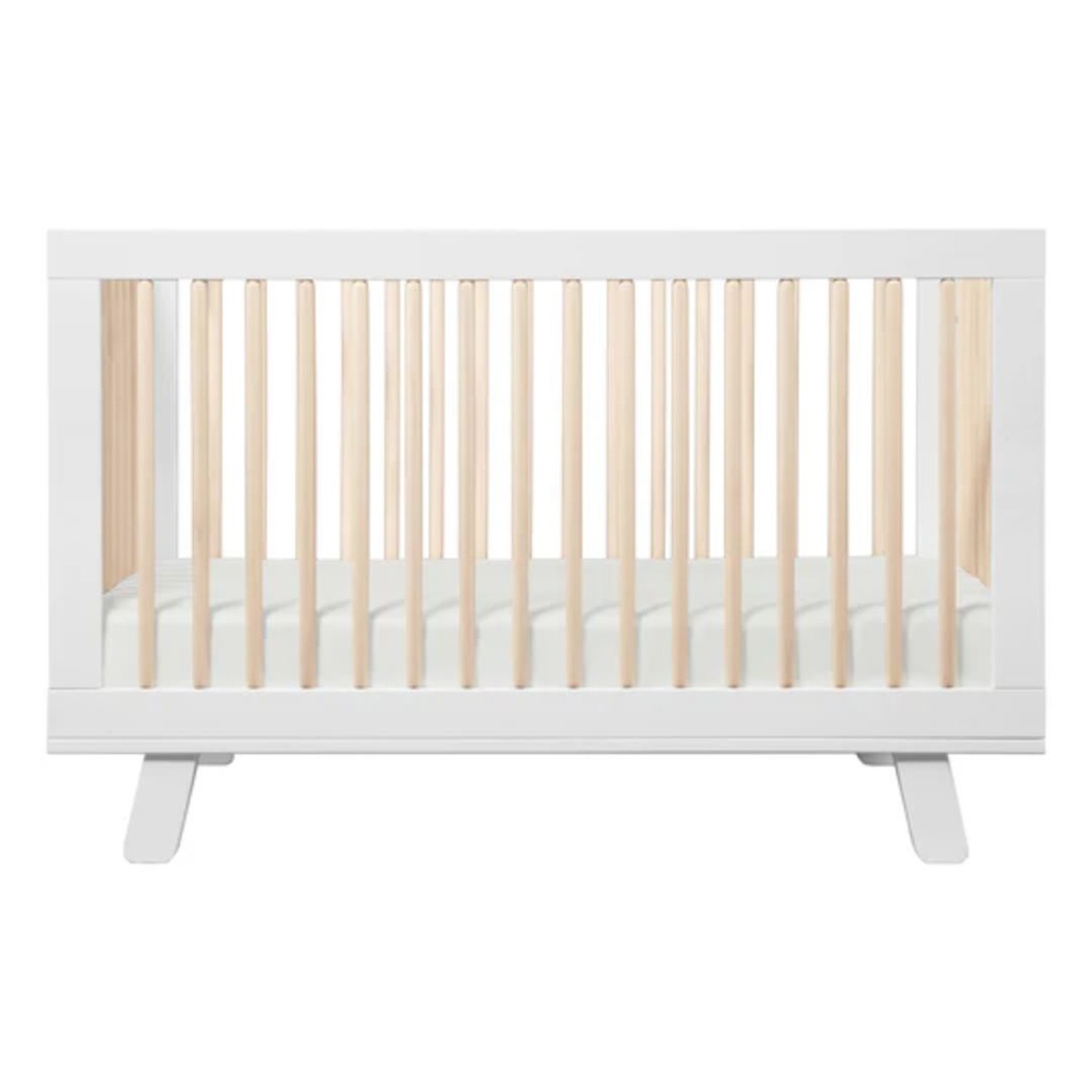 Babyletto Hudson 3-in-1 Convertible Crib With Toddler Bed Conversion Kit White Washed Natural