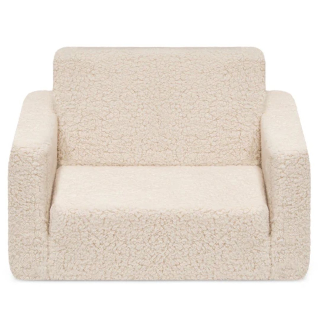 Cozee Convertible Chair to Lounger Cream Sherpa