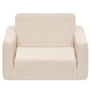 Cozee Convertible Chair to Lounger Cream Sherpa