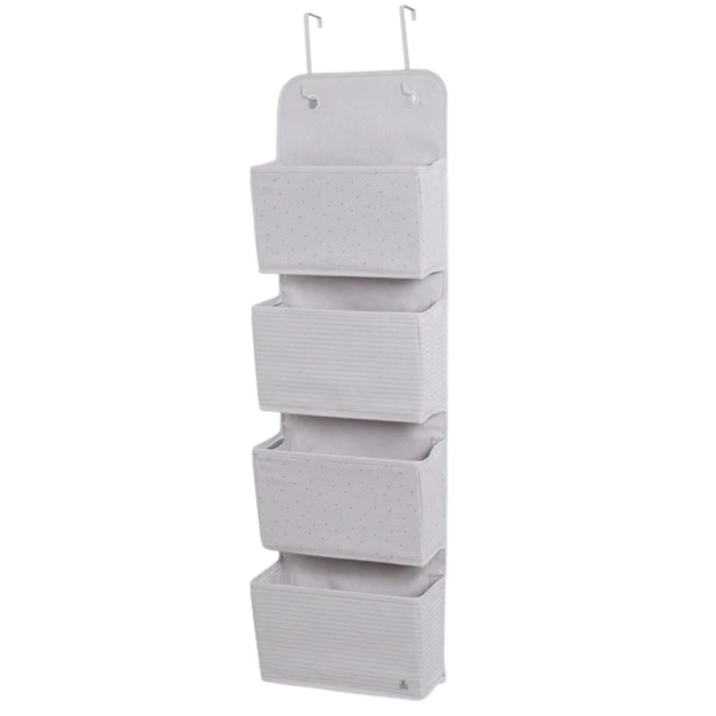 Over the Door Storage Organizer with 4 Pockets Grey 2-Pack