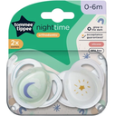 Tommee Tippee Night Pacifier 2pk 0-6M